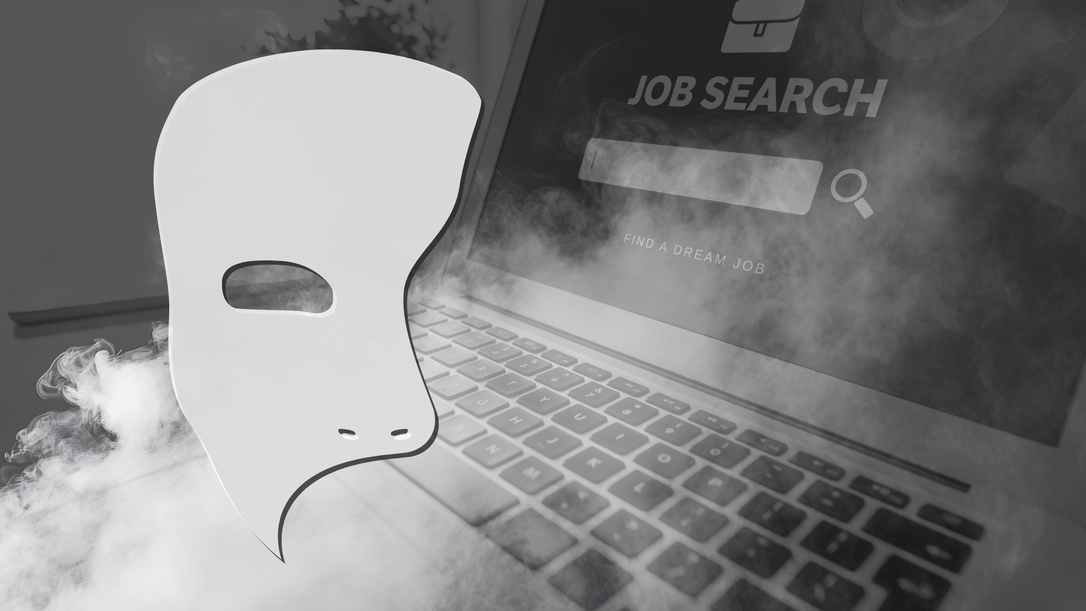 Beware! The Phantom Job Posting. Photo created in Canva