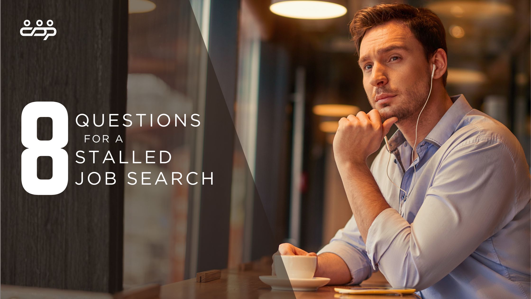 ob seeker at a coffee shop reflecting on a stalled job search | Created with Canva